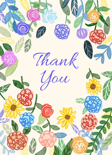 Funny Thank You Card - "Thank You Flowers" from CardFool.com